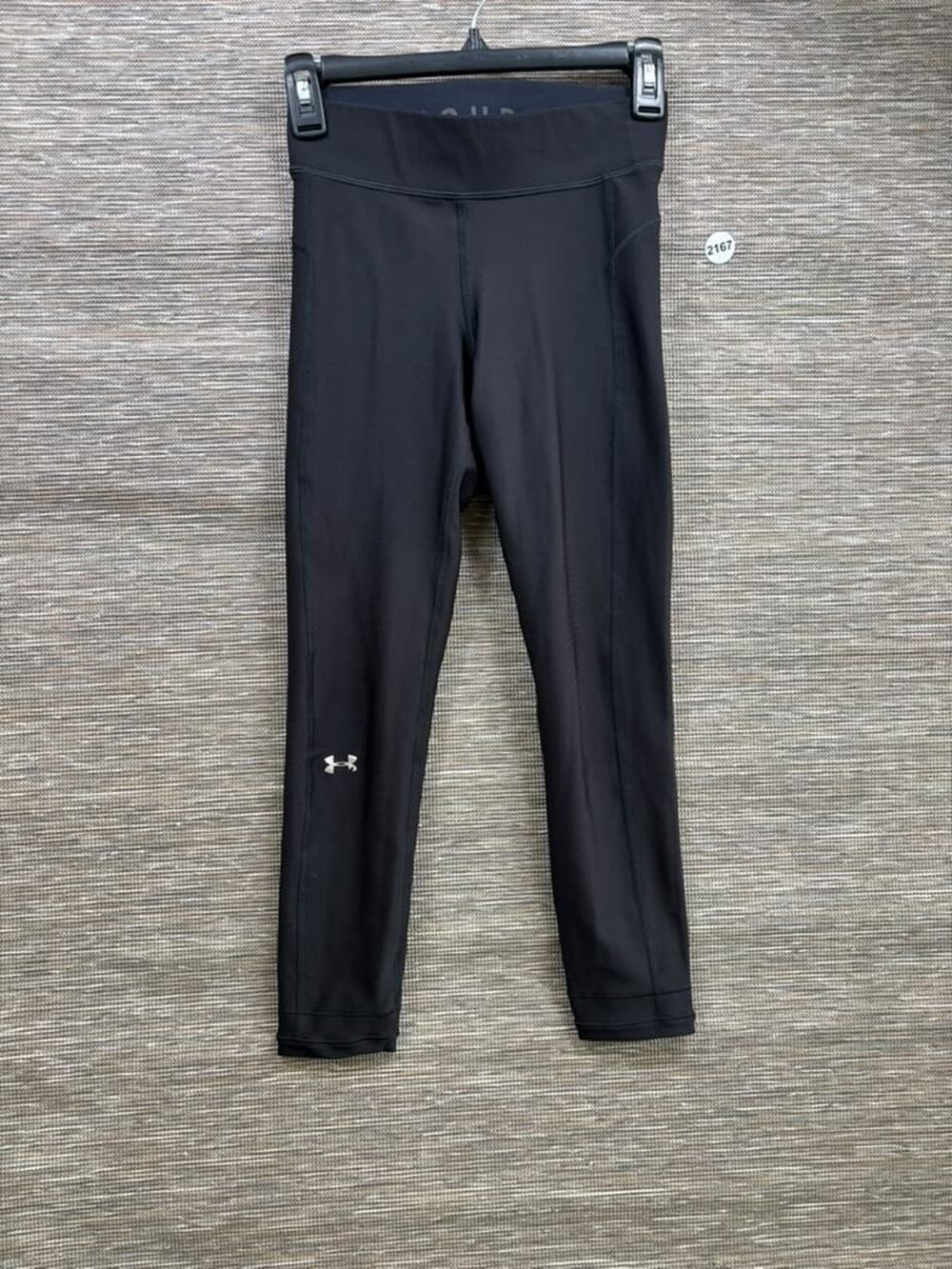 Under Armour HeatGear Womens Compression Leggings Sz M Black High-Rise Stretch